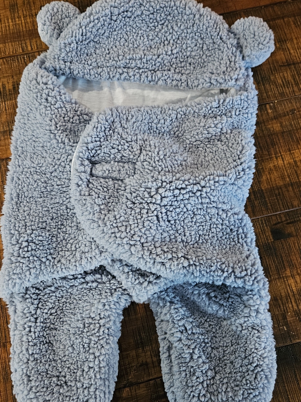 Cozy Baby Blue Sherpa Baby Winter Sunggie